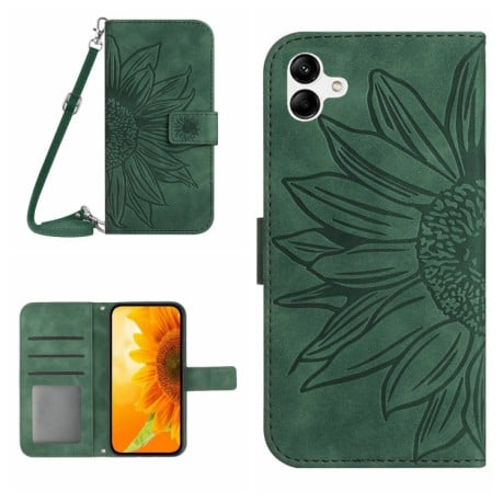 Чехол-книжка Skin Feel Sun Flower для Samsung Galaxy A04 4G - зеленый