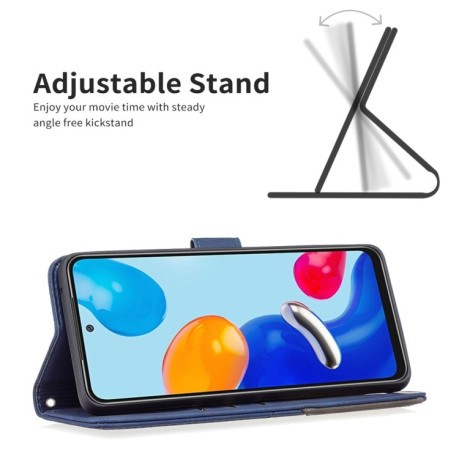 Чехол-книжка Magnetic Buckle Rhombus для Xiaomi Redmi Note 12S 4G / Note 11 - синий
