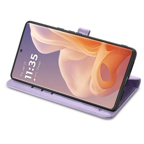 Чехол-книжка Cat and Dog для Motorola Moto G85 - фиолетовый