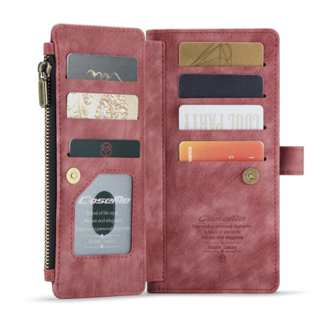 Кожаный чехол-кошелек CaseMe-C30 для iPhone XR - красный