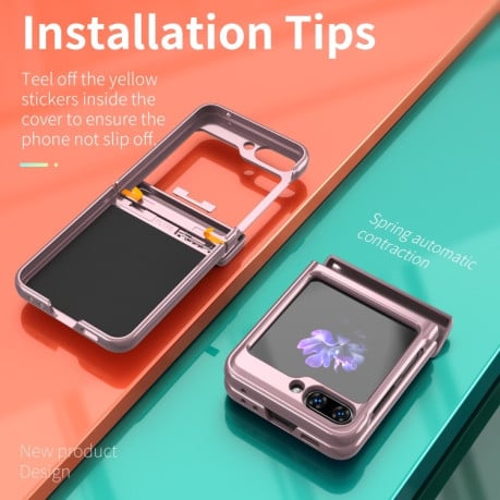 Протиударний чохол Sliding Window Hinge для Samsung Galaxy Flip 6 5G - рожеве золото