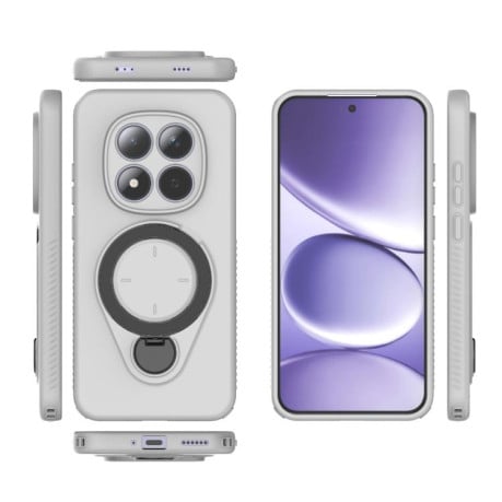 Чехол Ring Shield MagSafe с кольцом-держателем 360° на Xiaomi Redmi Note 15 Pro 5G Global 163.6mm — серый