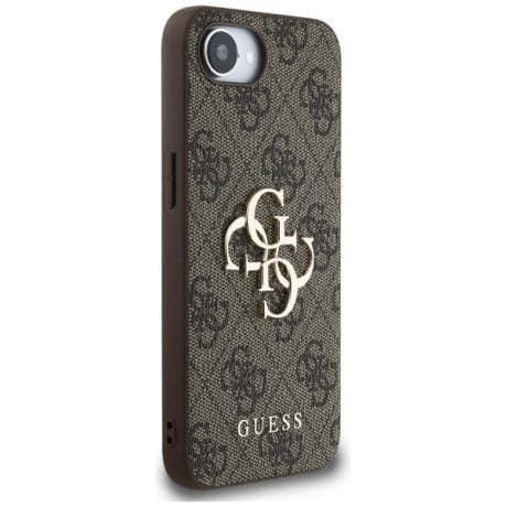 Оригінальний чохол Guess Big Metal Logo для iPhone 16e - Brown