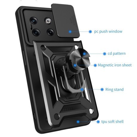 Протиударний чохол Camera Sliding для OnePlus 12R 5G / Ace 3 5G - сріблястий