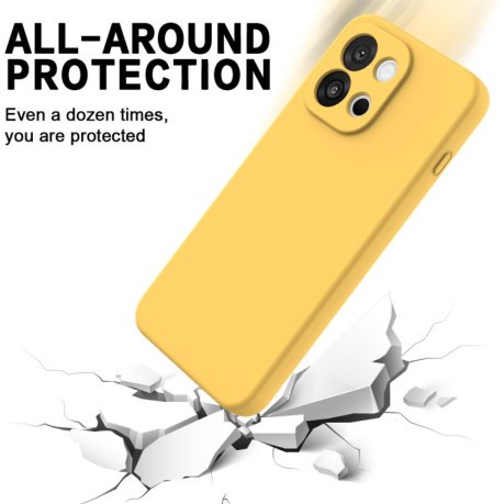 Силиконовый чехол Solid Color Liquid Silicone на OnePlus 13T - желтый