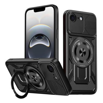 Противоударный чехол Armor Rotating Holder MagSafe на iPhone 16e - черный