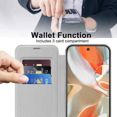 Чехол-книжка Shield MagSafe RFID Anti-theft Leather для Google Pixel 9 Pro XL - серый