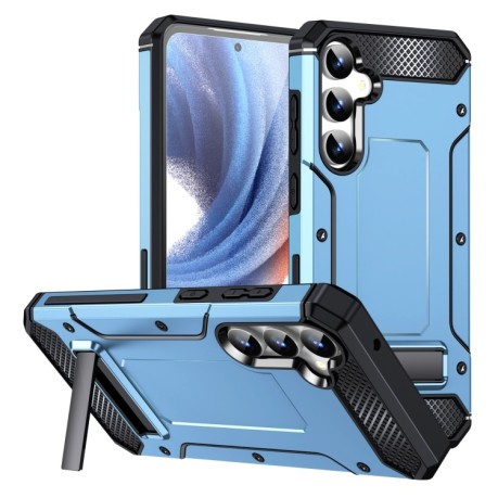 Противоударный чехол Matte Holder для Samsung Galaxy S23 FE 5G - голубой