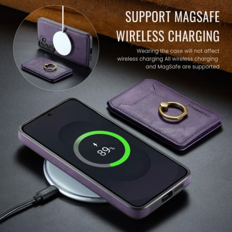 Чохол MAGKING K1 з MagSafe і кишенькою на карт + RFID на Samsung Galaxy S25 FE 5G - фіолетовий