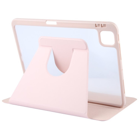 Чохол-книжка GEBEI Acrylic TPU 3-folding Rotating Smart Tablet Leather для iPad Pro 13 2024 - рожевий