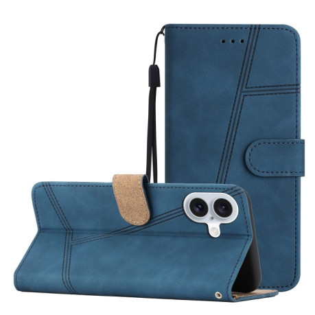 Чехол-книжка Stitching Skin Feel для iPhone 16 - синий