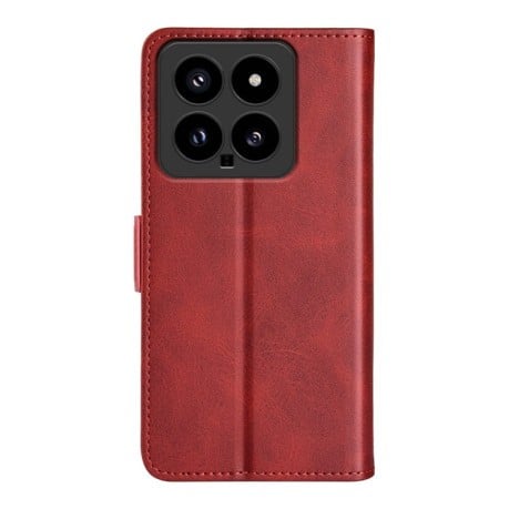 Чехол-книжка Dual-side Magnetic Buckle для Xiaomi 14 - красный