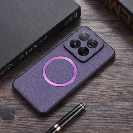 Чохол протиударний CD Magnetic Cloth Texture для Xiaomi 14T Pro - фіолетовий