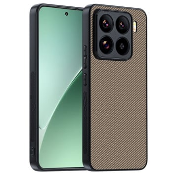 Противоударный чехол Carbon Fiber Texture Printing для Xiaomi 15 5G - золотой