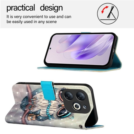 Чехол-книжка 3D Painting для Infinix Smart 8 - Owl