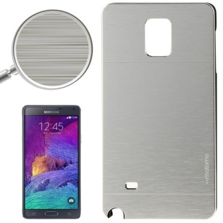 Чехол  Motomo Brushed Texture Metal and Plastic на Samsung Galaxy Note 4 / N910(Silver)