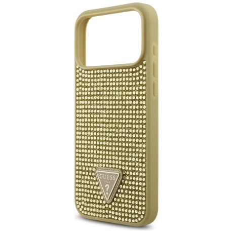 Оригинальный чехол Guess Rhinestone Triangle Logo на iPhone 17 Pro Max - Gold