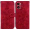 Чехол-книжка Lily Embossed Leather для Motorola Moto G05 / E15 - красный