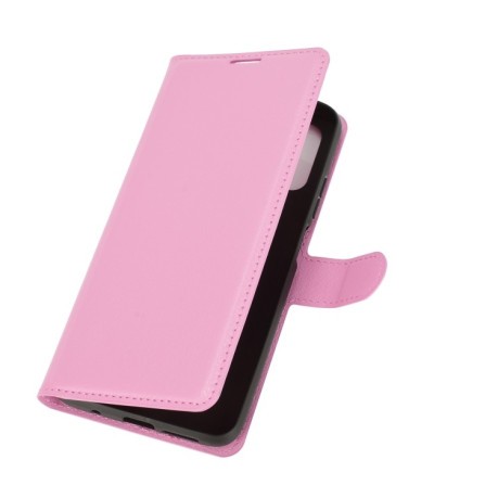 Чехол-книжка Litchi Texture на Xiaomi Poco M3 - розовый