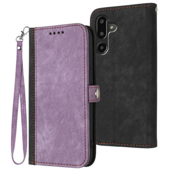 Чехол-книжка Buckle Double Fold Hand Strap Leather на Samsung Galaxy F16 5G / M16 5G - фиолетовый