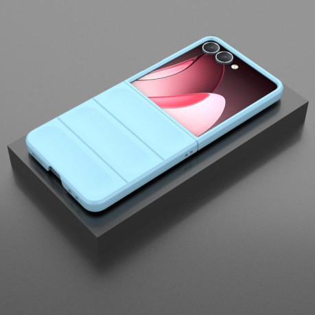 Силіконовий чохол Magic Flannel для Samsung Galaxy Flip 7 5G - блакитний