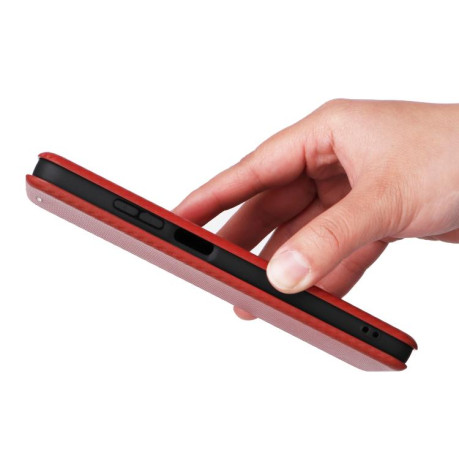 Чехол-книжка Carbon Fiber Texture на Motorola Moto G05 / E15 - коричневый