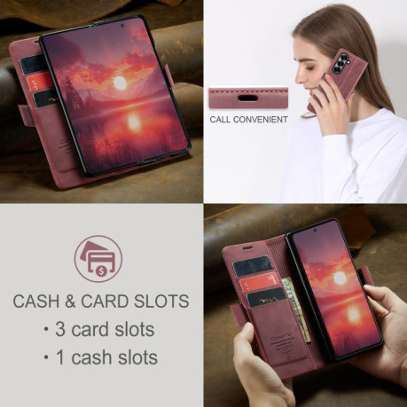 Чохол-книжка CaseMe-013 Multifunctional на Samsung Galaxy Fold 7 - червоний