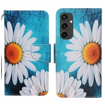 Чехол-книжка Colored Drawing Pattern для Samsung Galaxy S24 FE 5G - Chrysanthemum