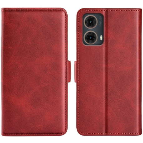 Чохол-книжка Dual-side Magnetic Buckle для Motorola Moto G85 5G - червоний