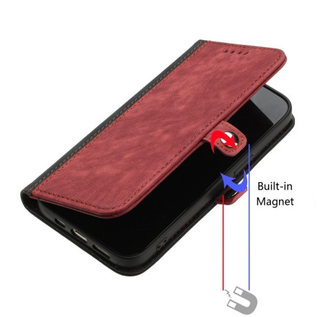 Чехол-книжка Buckle Double Fold Hand Strap Leather на OPPO A58 4G - красный