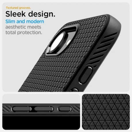Оригинальный чехол Spigen Liquid Air для iPhone 16e - Matte Black