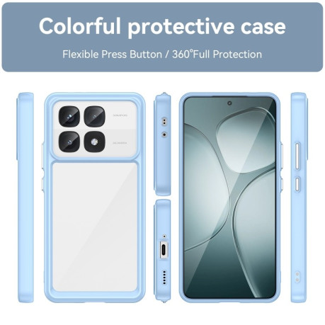 Противоударный чехол Colorful Acrylic Series для Xiaomi 14T Pro - синий
