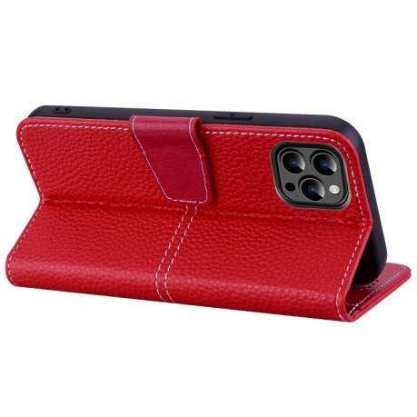 Чохол-книжка Litchi RFID Leather для iPhone 14 Pro - червоний