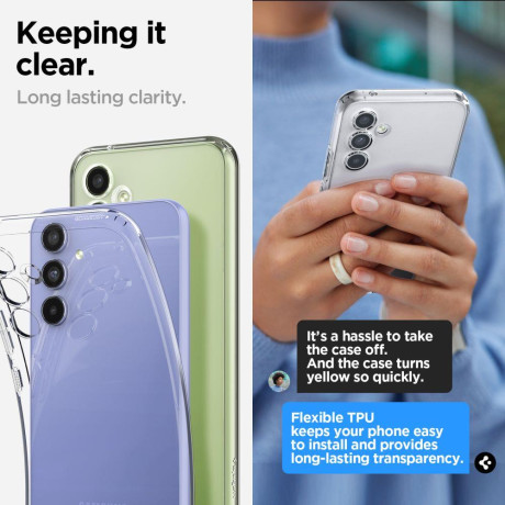 Оригінальний чохол Spigen Liquid Crystal на Samsung Galaxy A54 5G - CRYSTAL CLEAR