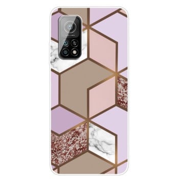 Противоударный чехол Marble Pattern для Xiaomi Mi 10T 5G / 10T Pro 5G - Rhombus Purple