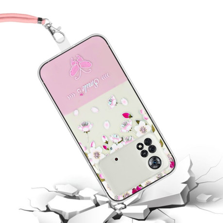 Чехол Bronzing Butterfly Flower для Xiaomi Poco X4 Pro 5G - Peach Blossoms