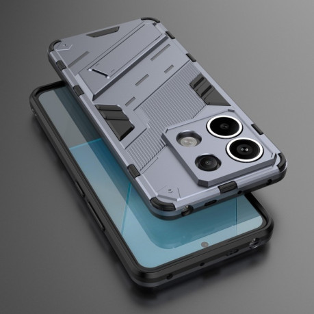 Противоударный чехол Punk Armor для Xiaomi Redmi Note 13 Pro+ - серый