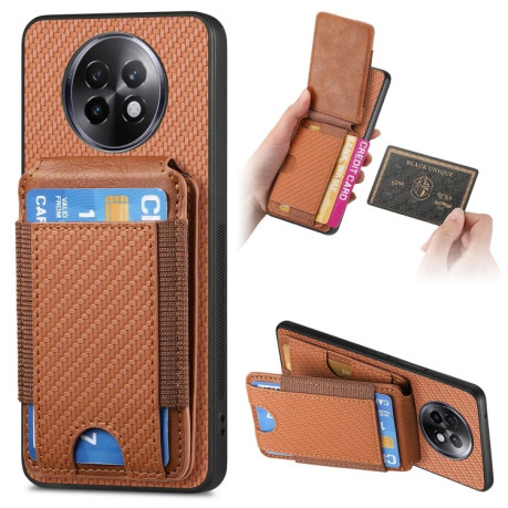 Чохол Cross Leather Ring Vertical Zipper Wallet для Realme 13 Pro / 13 Pro+ - коричневий
