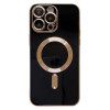 Противоударный чехол Magsafe Plating TPU для iPhone 15 Pro Max - черный