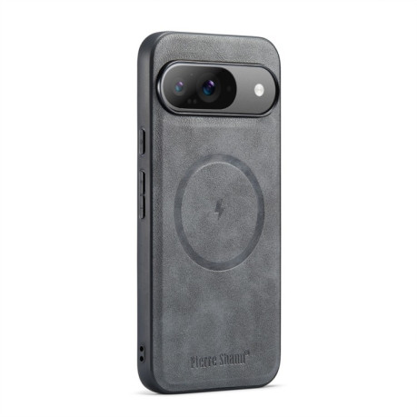 Чохол Fierre Shann Cowhide Texture MagSafe Magnetic для Google Pixel 9 Pro XL - сірий