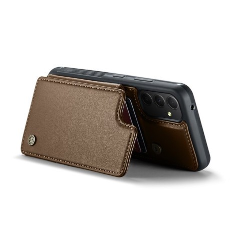 Чехол CaseMe C22 Card Slots Holder RFID Anti-theft для Samsung Galaxy A34 5G - коричневый