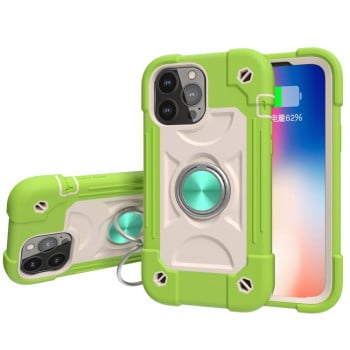 Противоударный чехол Silicone with Dual-Ring Holder для iPhone 13 Pro - светло-зеленый