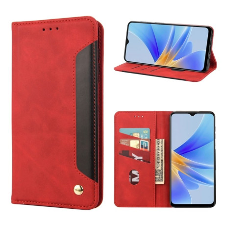 Чохол-книжка Splicing Skin Feel для OPPO A17 - червоний