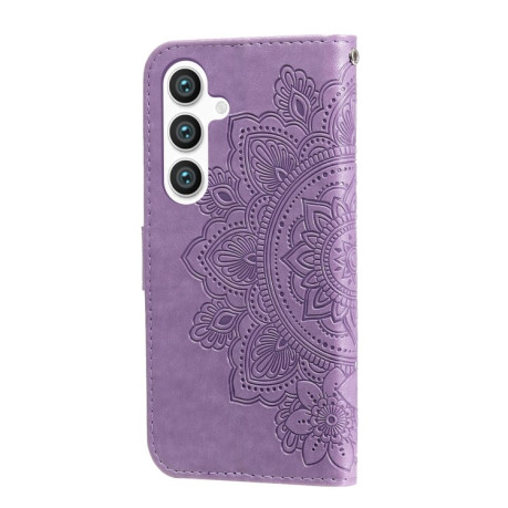 Чехол-книжка 7-petal Flowers Embossing для Samsung Galaxy S24+ 5G - фиолетовый