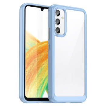 Противоударный чехол  Colorful Acrylic Series с цветной силиконовой боковиной на Samsung Galaxy A34 5G - синий