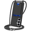 Силиконовый чехол Integrated Card Bag Solid Color Liquid Silicone для Samsung Galaxy S26+ 5G — чёрный