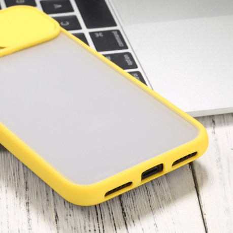 Противоударный чехол Sliding Camera для iPhone XS Max - желтый