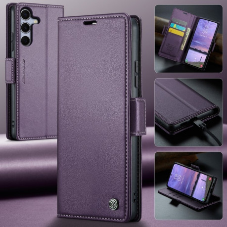 Чохол-книжка CaseMe 023 Butterfly Buckle Litchi RFID Anti-theft Leather  для Samsung Galaxy S25+ 5G - фіолетовий