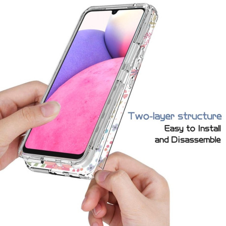 Противоударный чехол  Transparent Painted для Samsung Galaxy A33 - Pink Flower