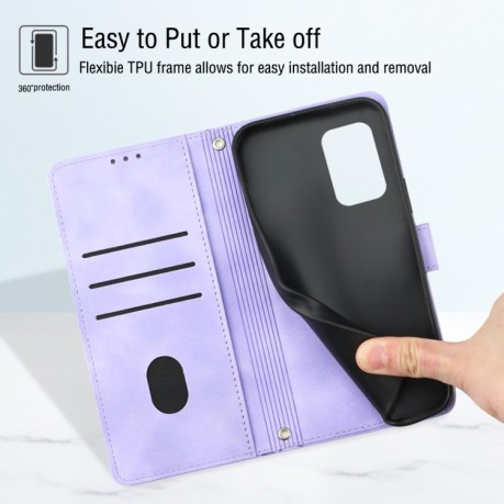 Чехол-книжка Skin-feel Embossed для Xiaomi Redmi Note 12S 4G Global - фиолетовый